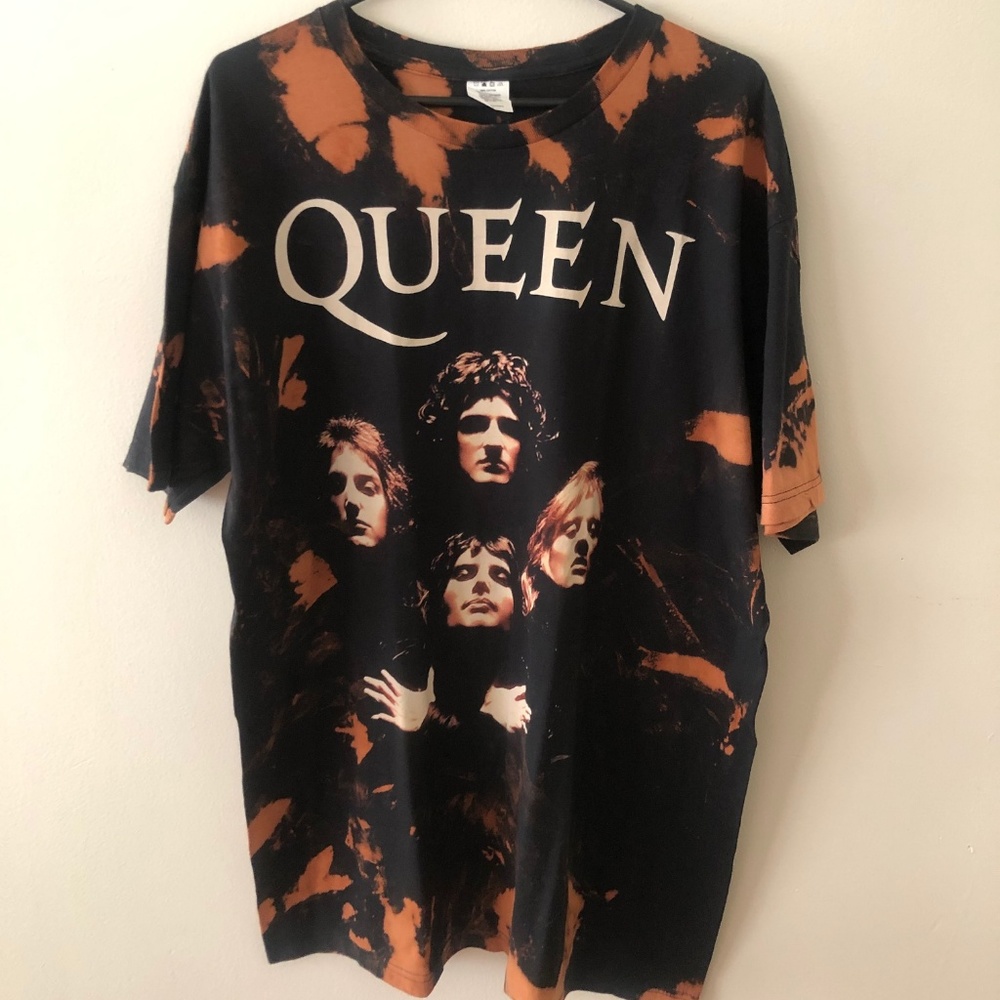 Queen acid wash oversized t-shirt dress